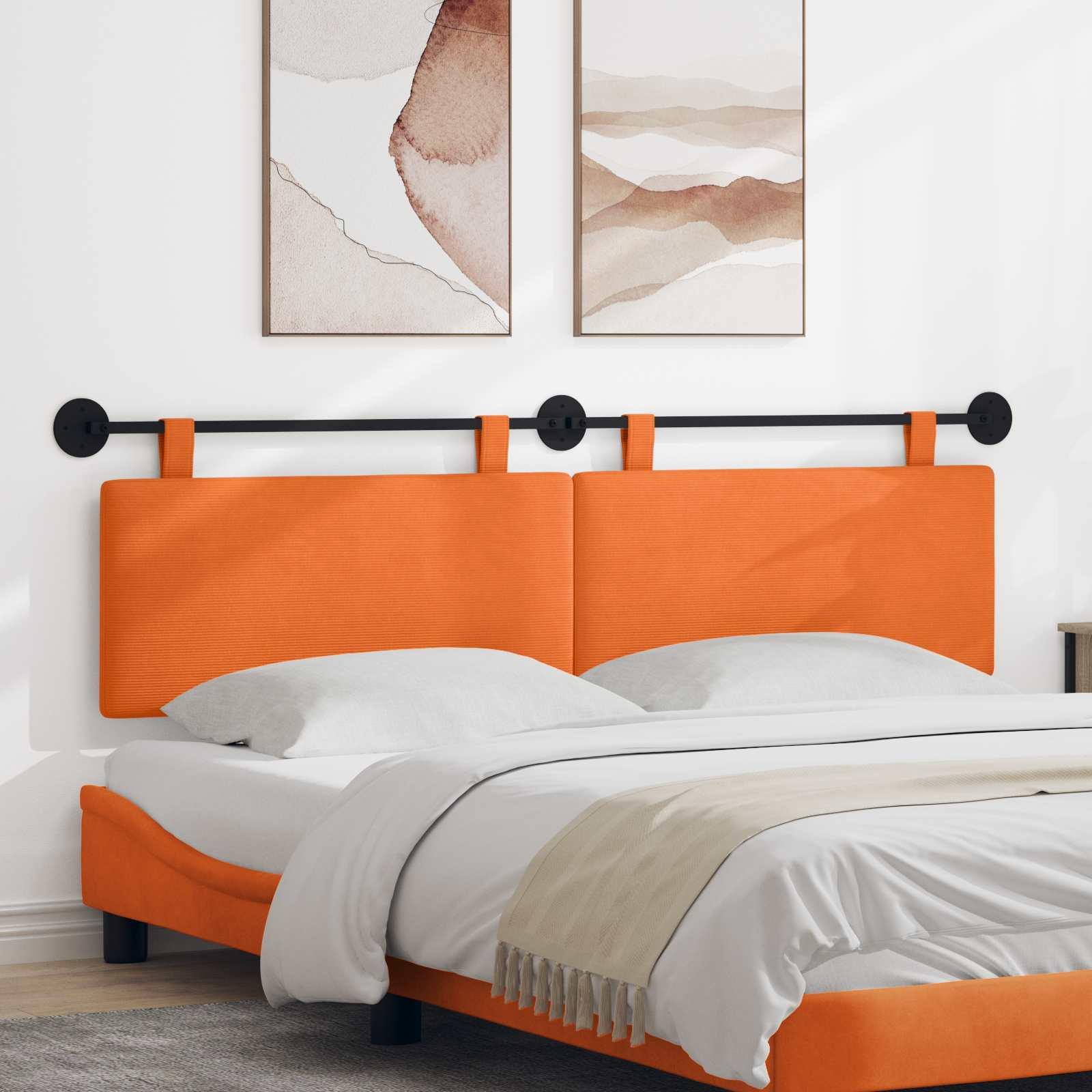 Hængende sengegavl i velourstof - 190 × 55 cm, vægmonteret, rektangulær