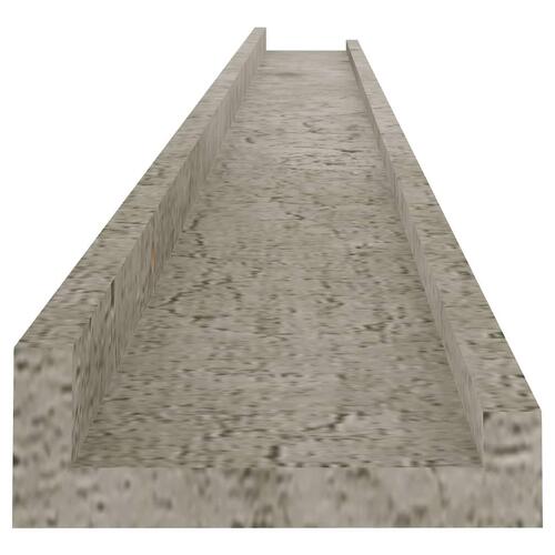 Væghylder 4 stk. 115x9x3 cm betongrå