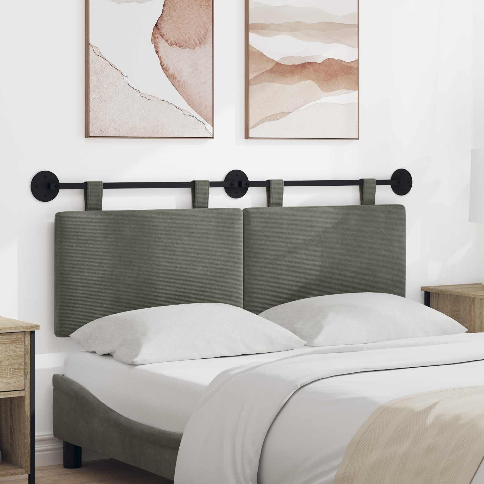 Hængende sengegavl i velour - vægmonteret, 130 × 55 cm