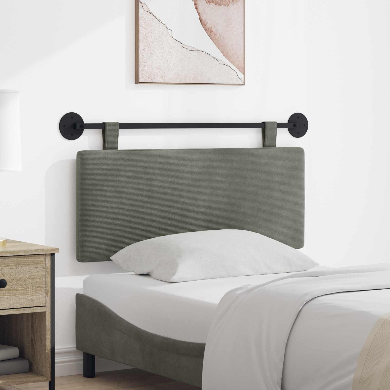 Hængende sengegavl i velour - 110 × 55 cm, vægmonteret