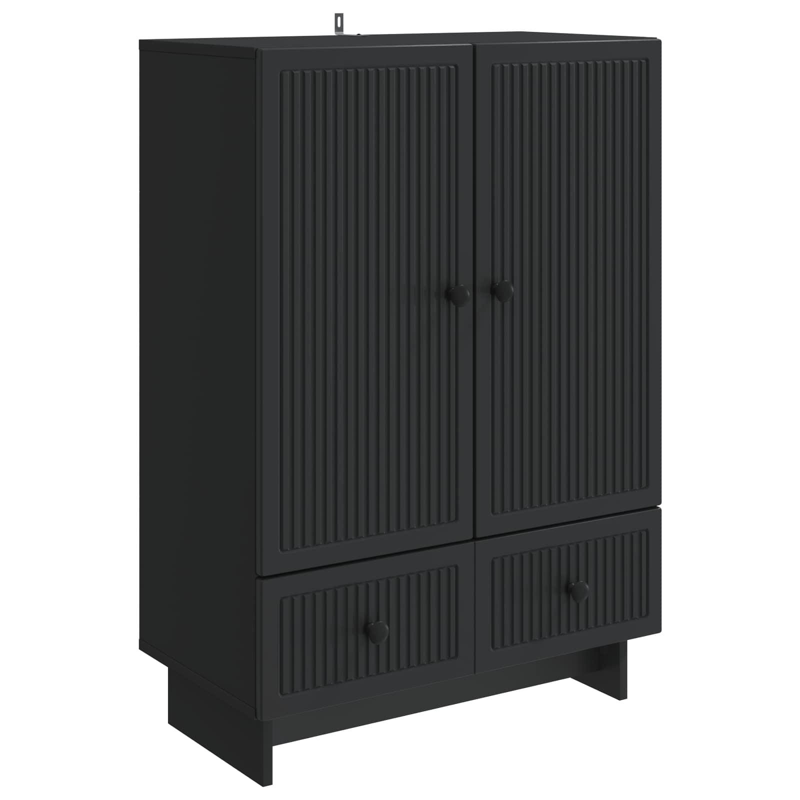 Sidebord Sort 66 x 34,5 x 95 cm Konstrueret træ