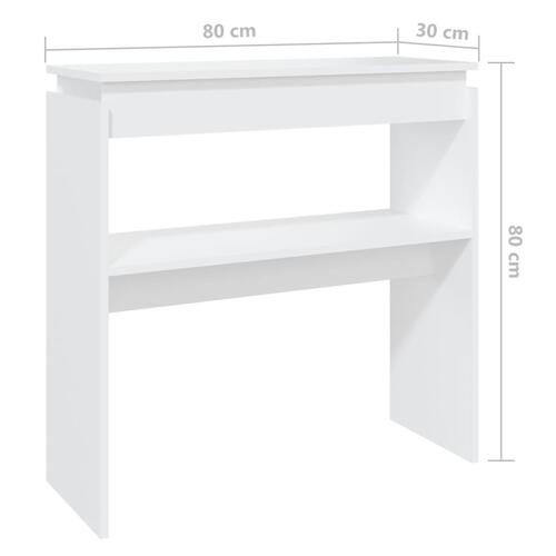 Konsolbord 80x30x80 cm spånplade hvid