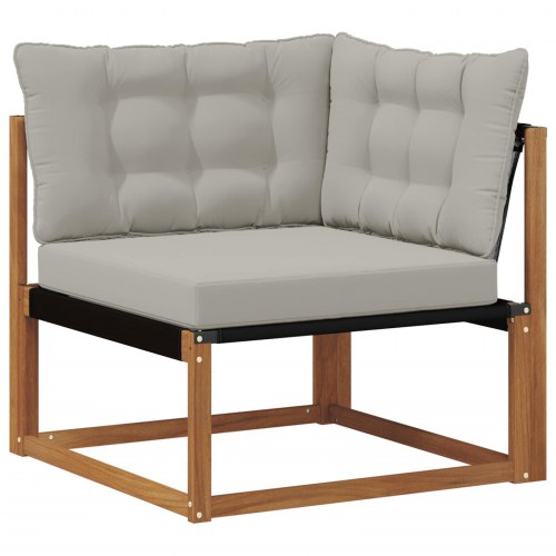 Udendørs sofagruppe med pude 4 stk Naturfarvet og lysegrå