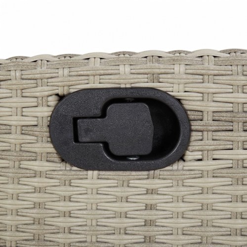 Havestole 2 stk. lænefunktion og fodstøtte polyrattan lysegrå (OUTLET A)