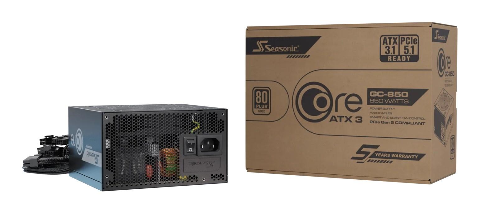 Seasonic CORE GC-850 ATX 3.1 enhed til strømforsyning 850 W 24-pin ATX Sort