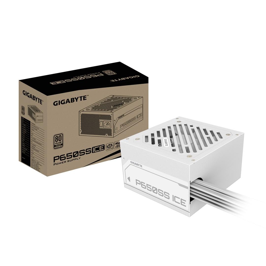 Gigabyte P650SS ICE strømforsyning 650 W – ATX 3.0, PCIe 5.0, 80 PLUS Silver, 120 mm blæser billede