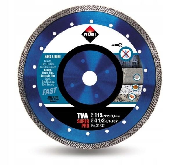 RUBI diamantklinge til hårde materialer – Turbo-kant TVA Super Pro Ø115 mm