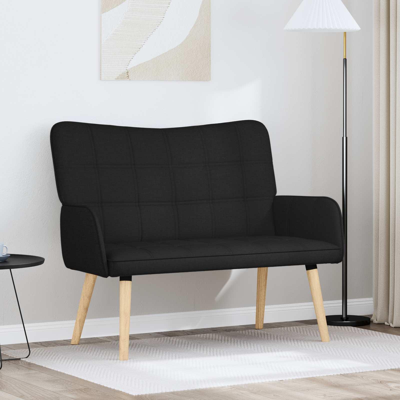 To-personers sofa Sort 115 x 61 x 87 cm Stof
