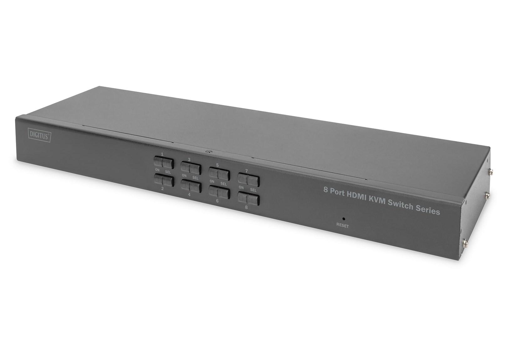 DIGITUS DS-12910 – 8-port KVM-switch til rack 19" – HDMI 4K 30 Hz billede