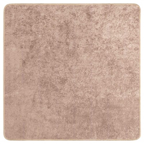 Tæppe løber - sandfarvet 100 × 100 cm i polyester med skridsikker PVC-bagside