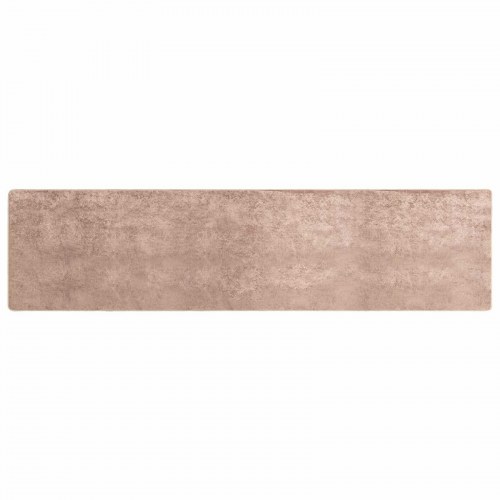 Løber tæppe 80 x 400 cm - sandfarvet polyester-velour med skridsikker PVC-bagside