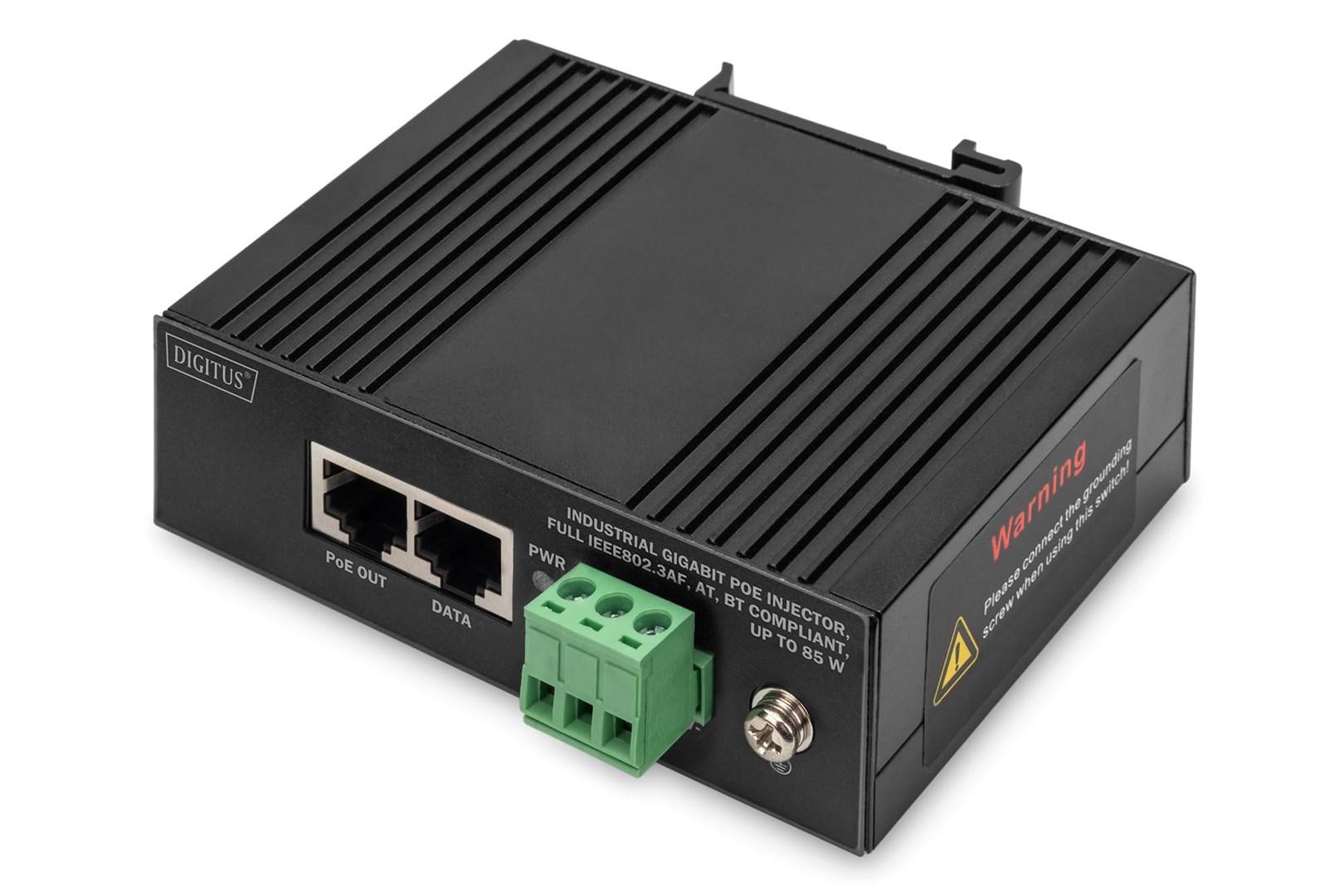 DIGITUS industriel Gigabit PoE-injektor – op til 85 W billede