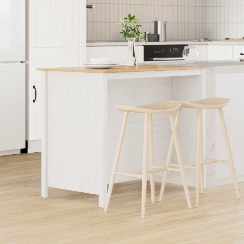 Køkkenøer HILL Hvid 112 x 66 x 90 cm Massivt fyrretræ
