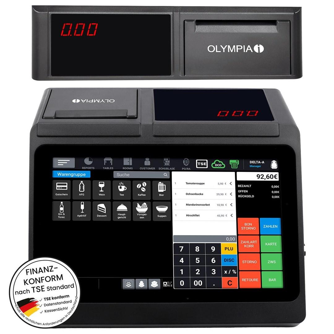 OLYMPIA T110 kasseapparat - direkte termisk, 100.000 PLU’er, LED billede