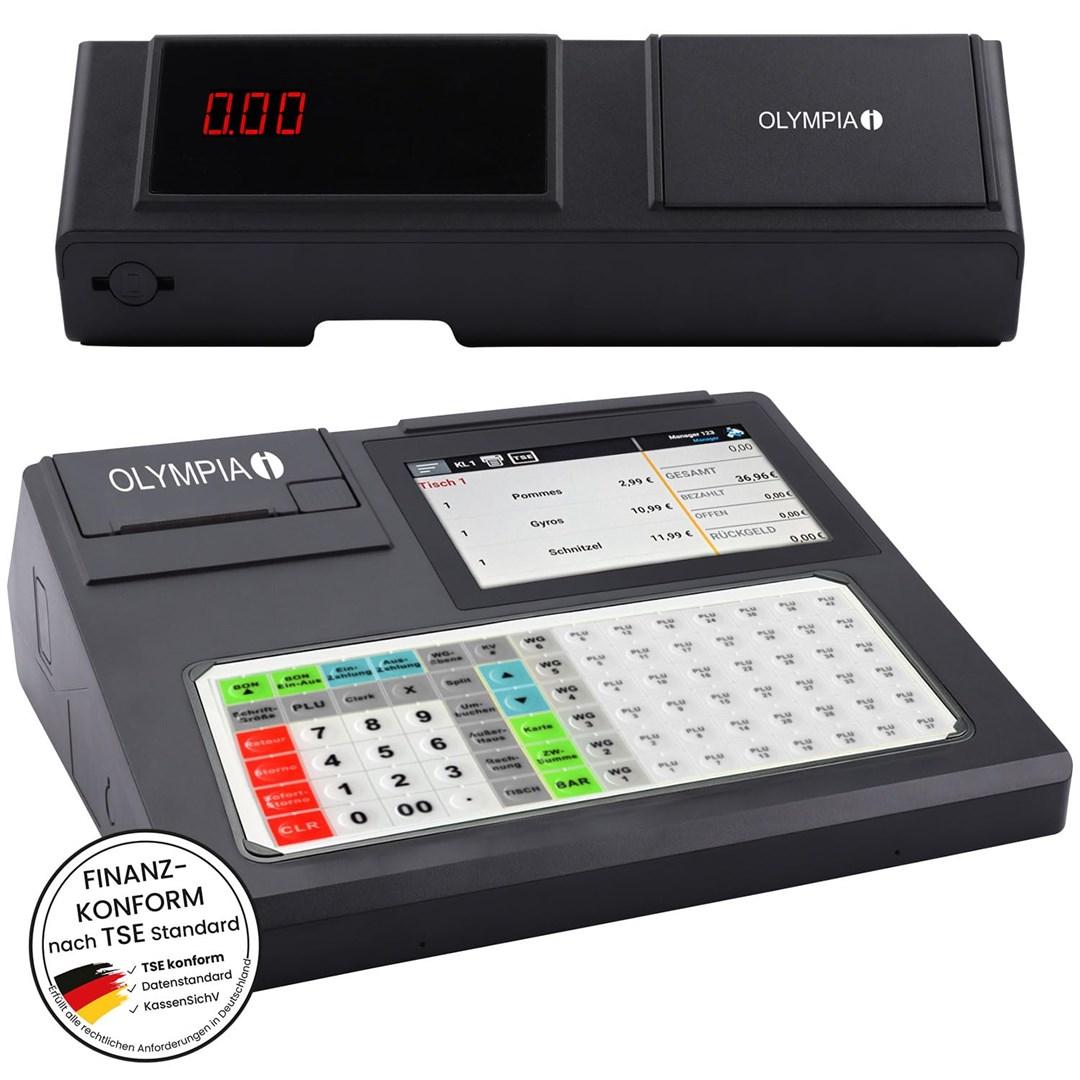 OLYMPIA K200 PLUS kasseapparat - direkte termisk, 10.000 PLU’er, LED-kundedisplay