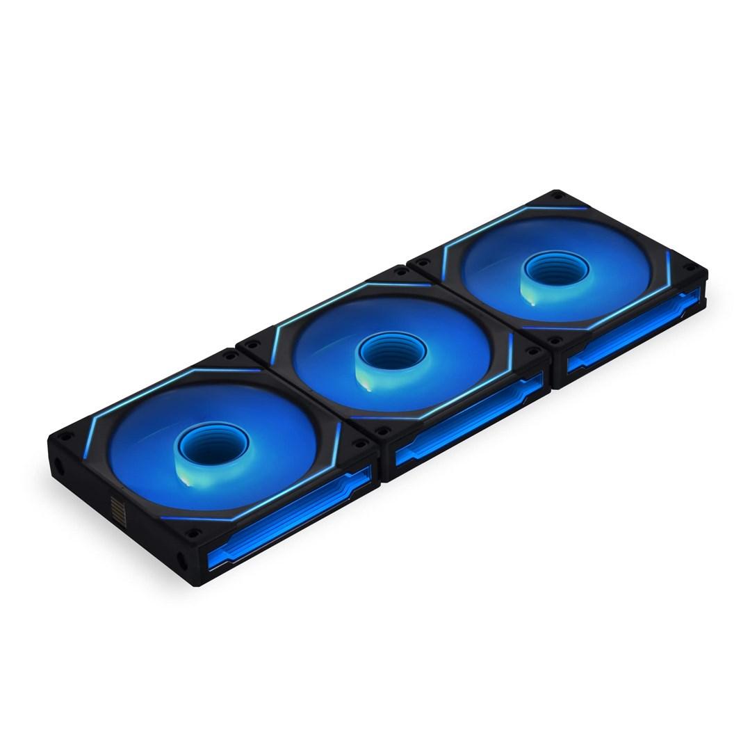 LIAN LI UNI FAN SL-INF 120 ARGB PWM - 120 mm trippelpakke med controller, sort billede