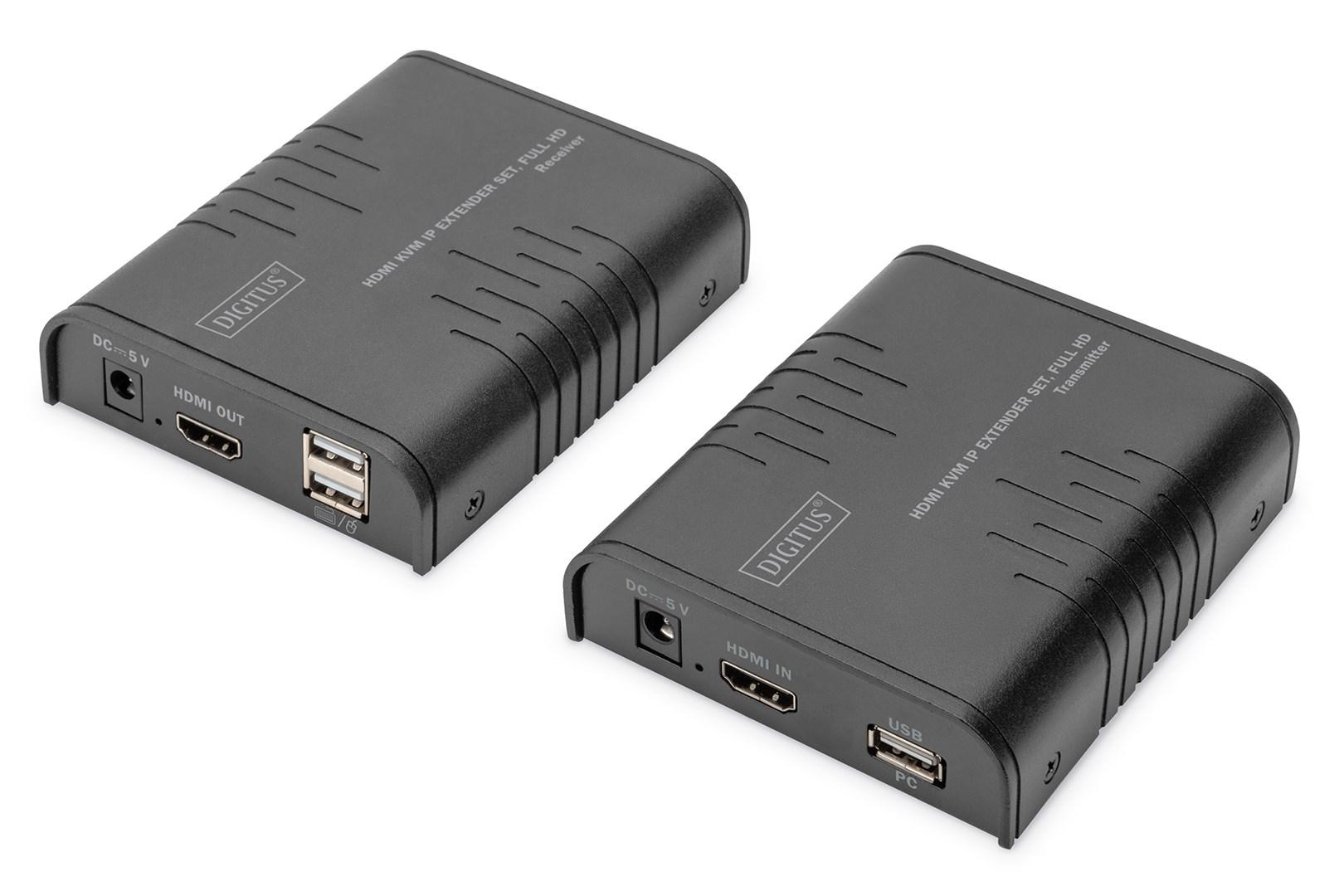 DIGITUS HDMI KVM IP extender-sæt – Full HD billede