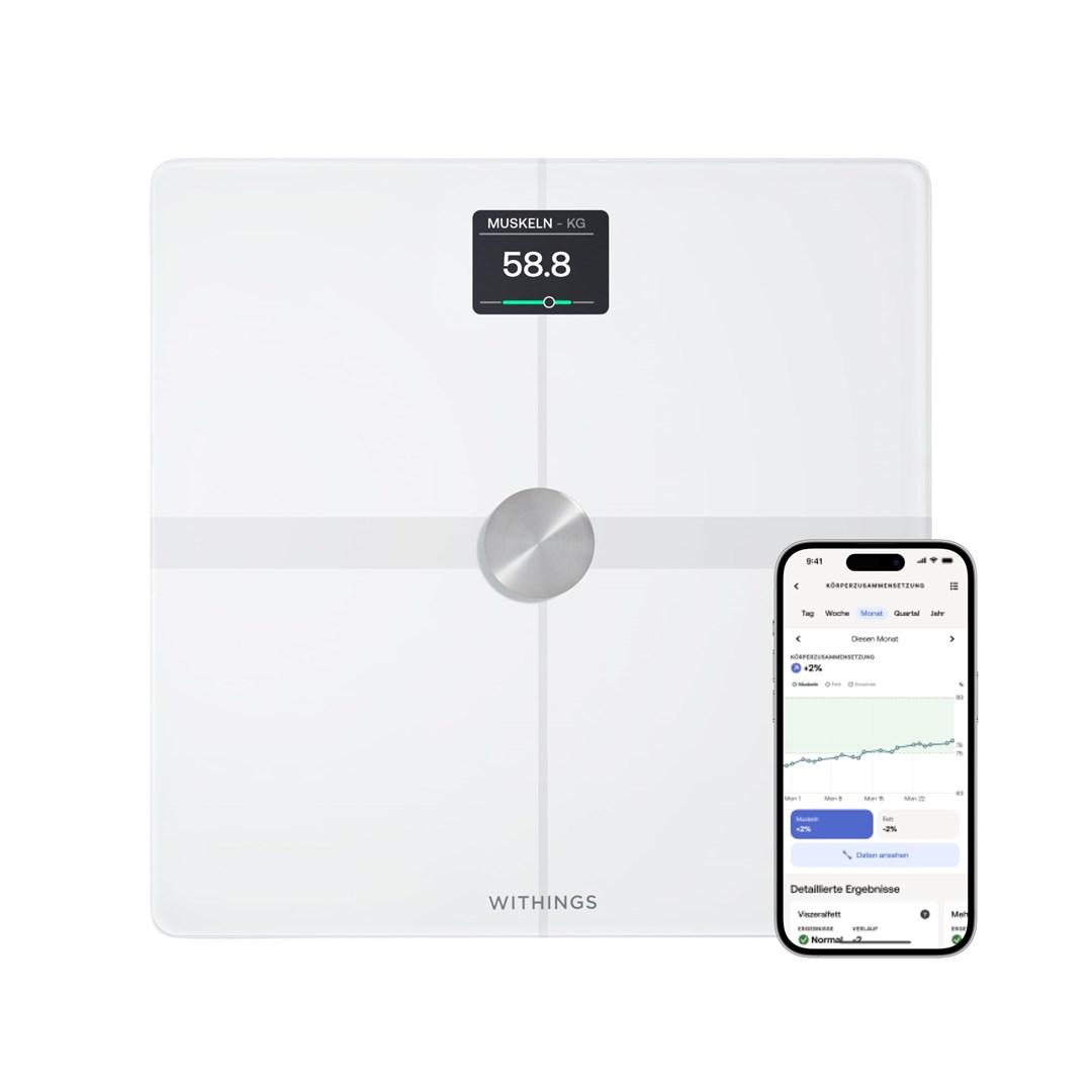 Withings Body Smart personvægt - hvid, kapacitet 200 kg, 50 g nøjagtighed