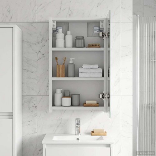 Badeværelsesspejlskab Hvid 30 x 10,5 x 50 cm Konstrueret træ