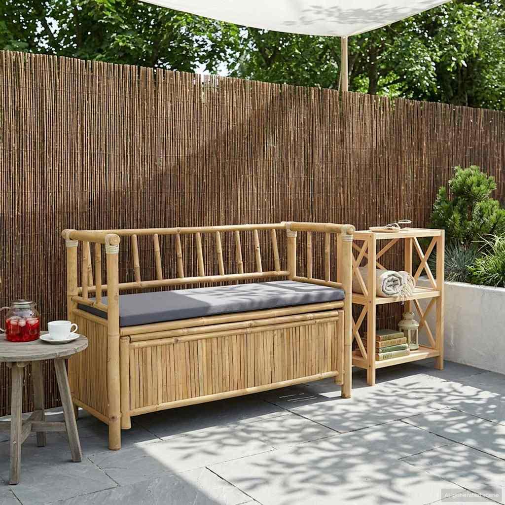 Have opbevaringsbænk Naturfarvet 110 x 47 x 80 cm Bambus