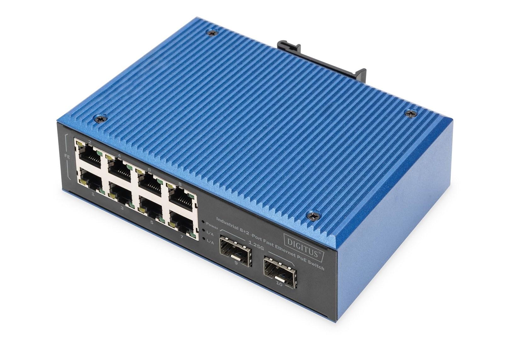 DIGITUS Industrial 8+2-port Fast Ethernet PoE switch billede