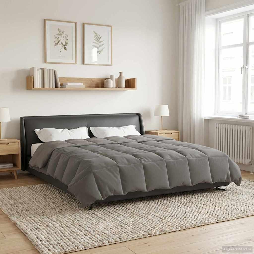 Vinter dyne Quilting Lysegrå 240 x 260 cm Mikrofiber