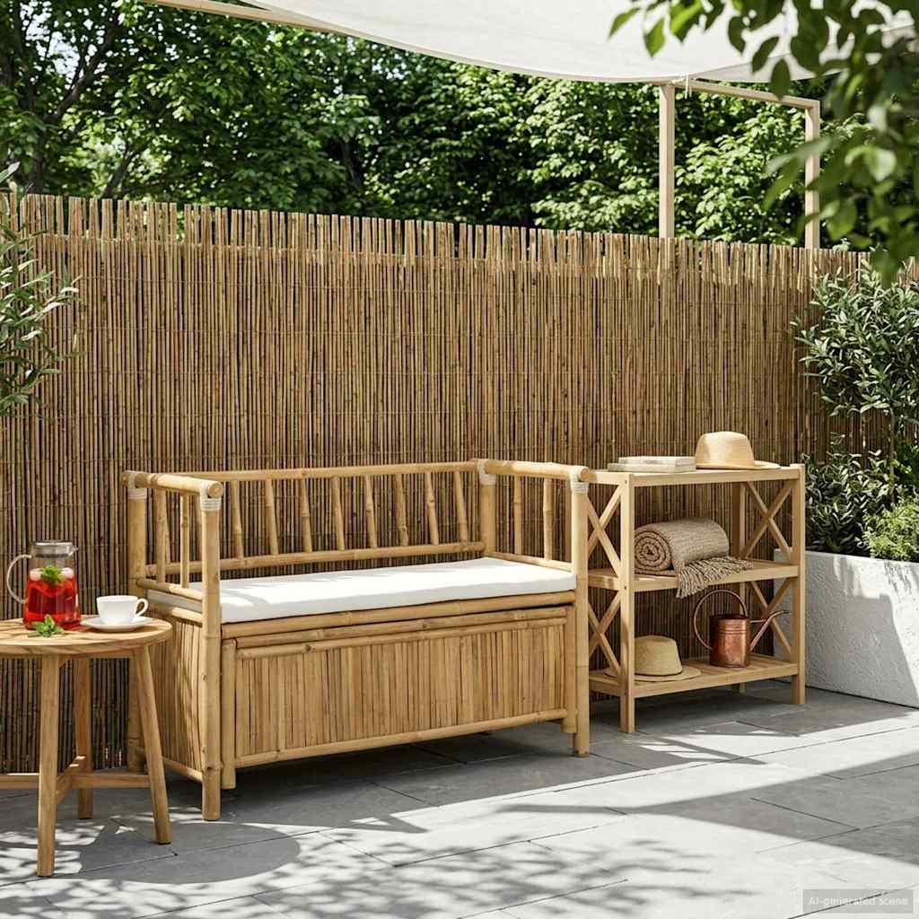 Have opbevaringsbænk Naturfarvet 110 x 47 x 80 cm Bambus