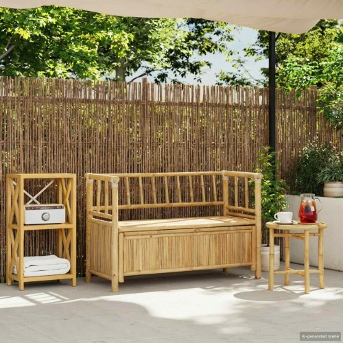 Have opbevaringsbænk Naturfarvet 110 x 47 x 80 cm Bambus