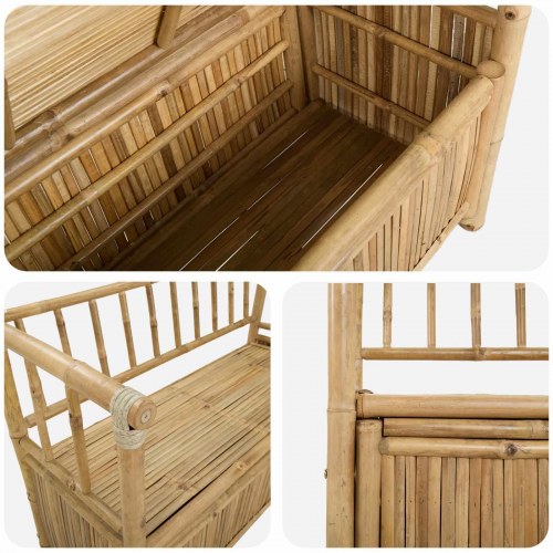 Have opbevaringsbænk Naturfarvet 110 x 47 x 80 cm Bambus