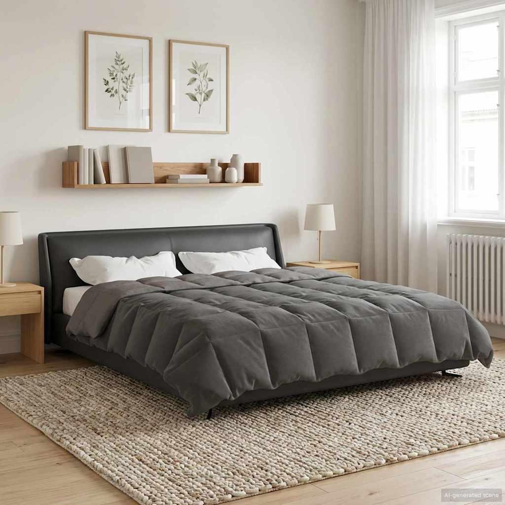 Vinter dyne Quilting Lysegrå 220 x 240 cm Mikrofiber