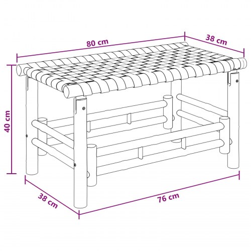 Havebænk Naturfarvet 80 x 38 x 40 cm Bambus
