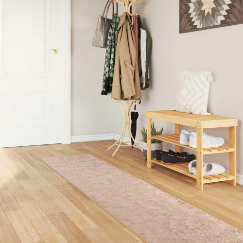 Løber tæppe - sandfarvet 50 × 250 cm i polyester med skridsikker PVC-bagside