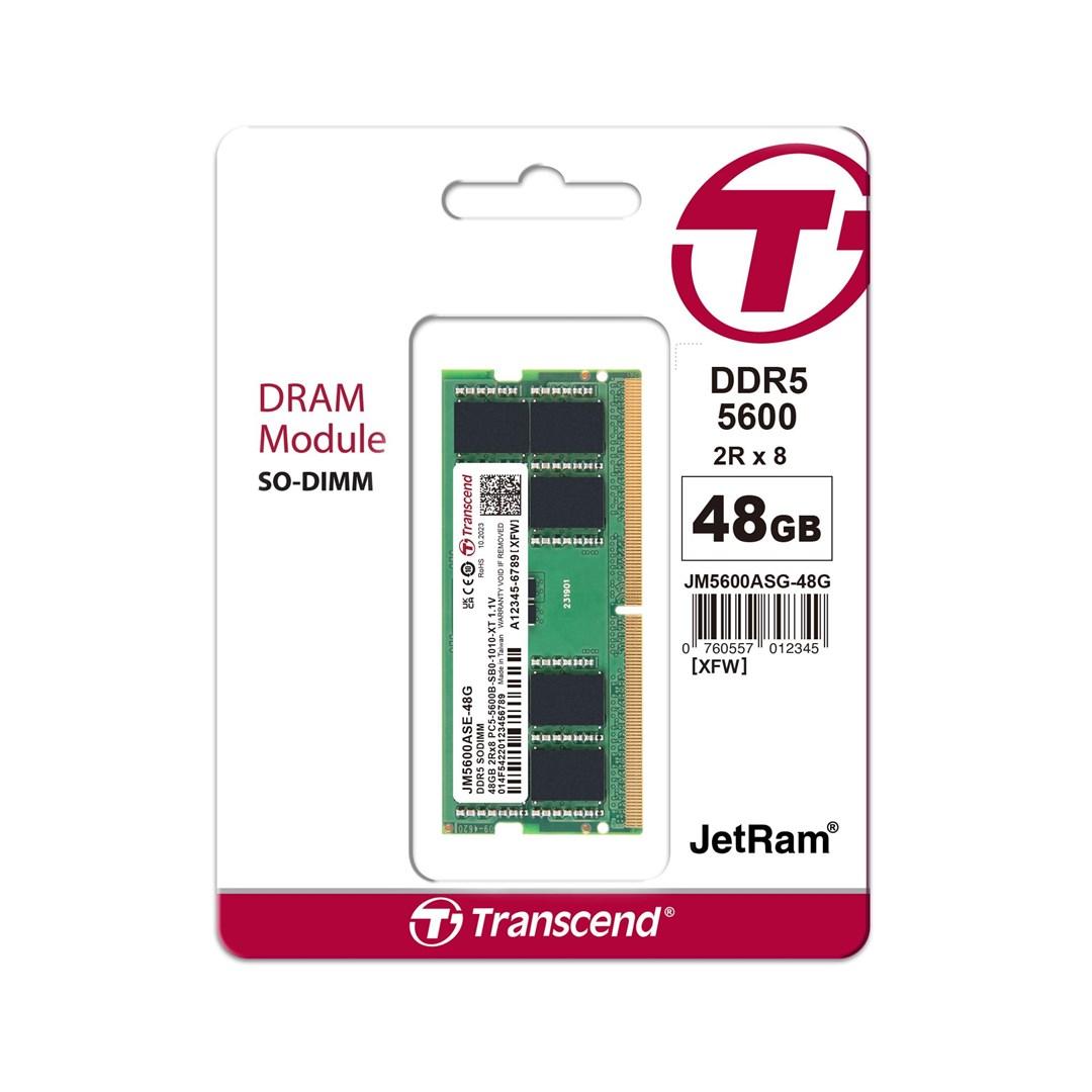 Transcend JetRAM DDR5 48 GB SO-DIMM 5600 MHz RAM billede