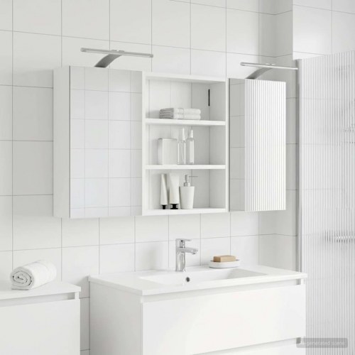 Badeværelsesskabsæt 3 stk 100 x 10,5 x 50 cm Konstrueret træ