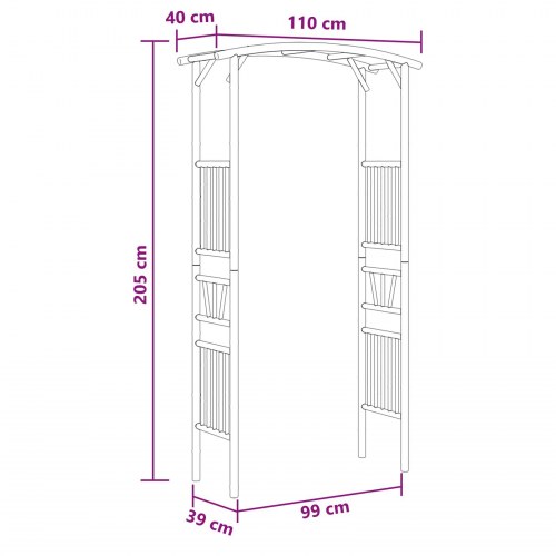Havebue Naturfarvet 110 x 40 x 205 cm Bambus