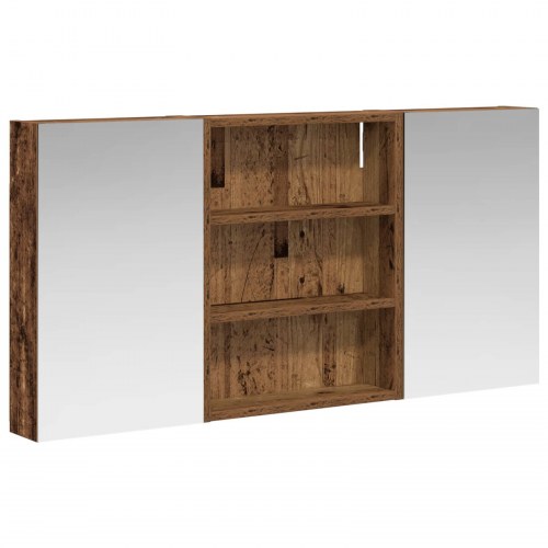 Badeværelsesskabsæt 3 stk 100 x 10,5 x 50 cm Konstrueret træ