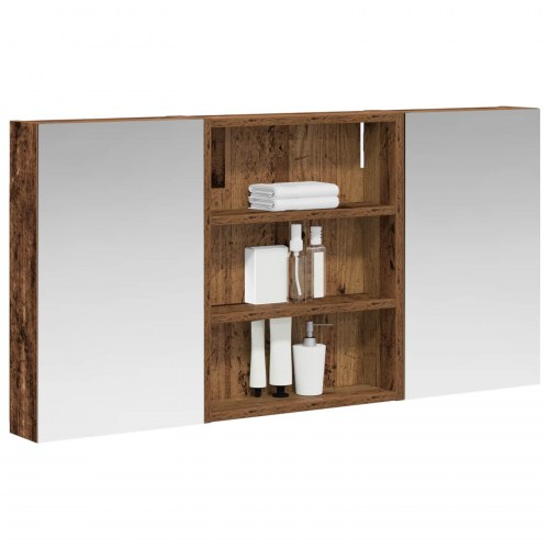 Badeværelsesskabsæt 3 stk 100 x 10,5 x 50 cm Konstrueret træ