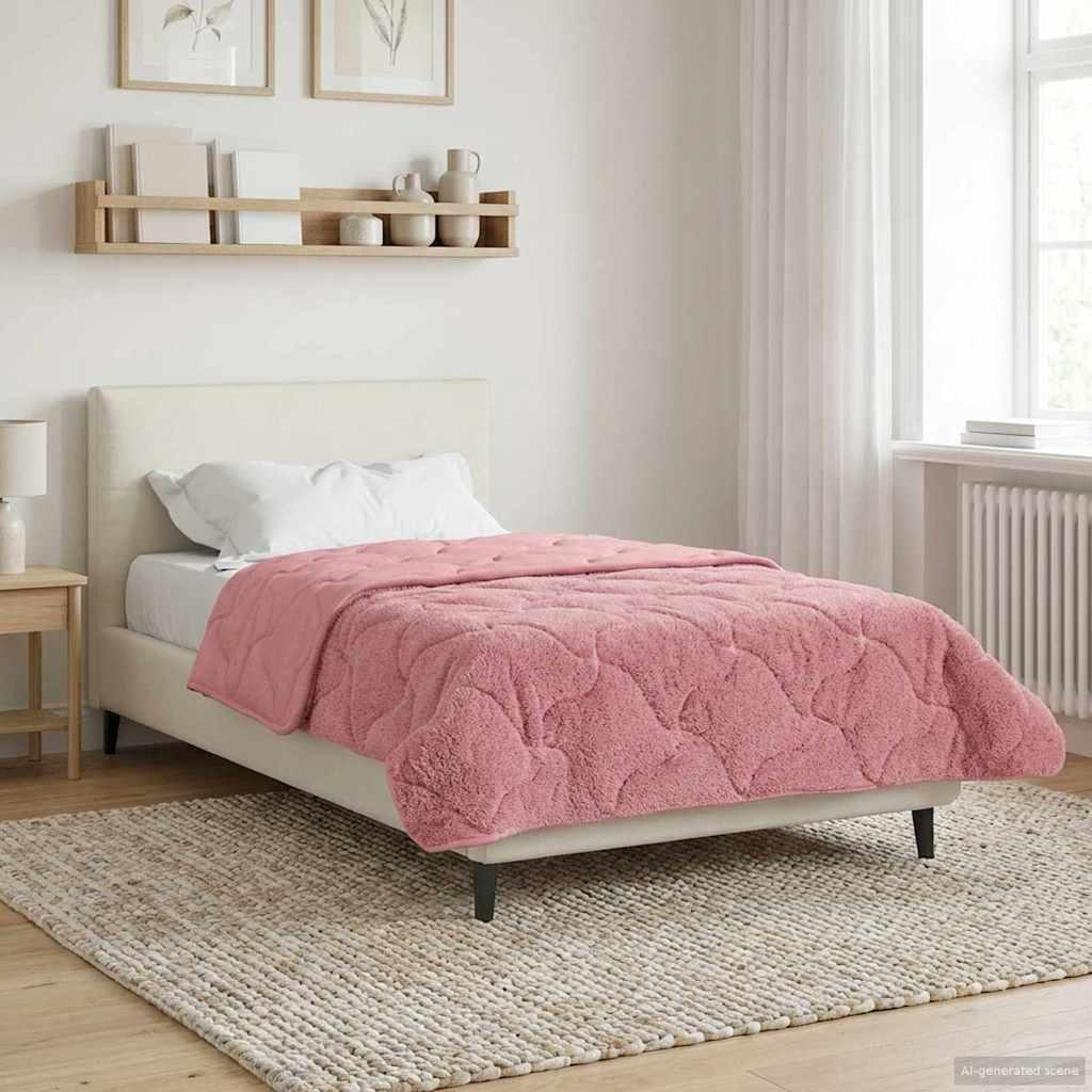 Vinter Dyne 220 X 240 Cm Mikrofiber Og Teddy Fleece - Lyserød / 135 x 220 cm