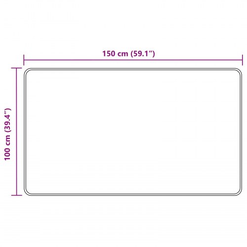 Løber-tæppe i beige - 100 × 150 cm, polyester velour med PVC-bagside