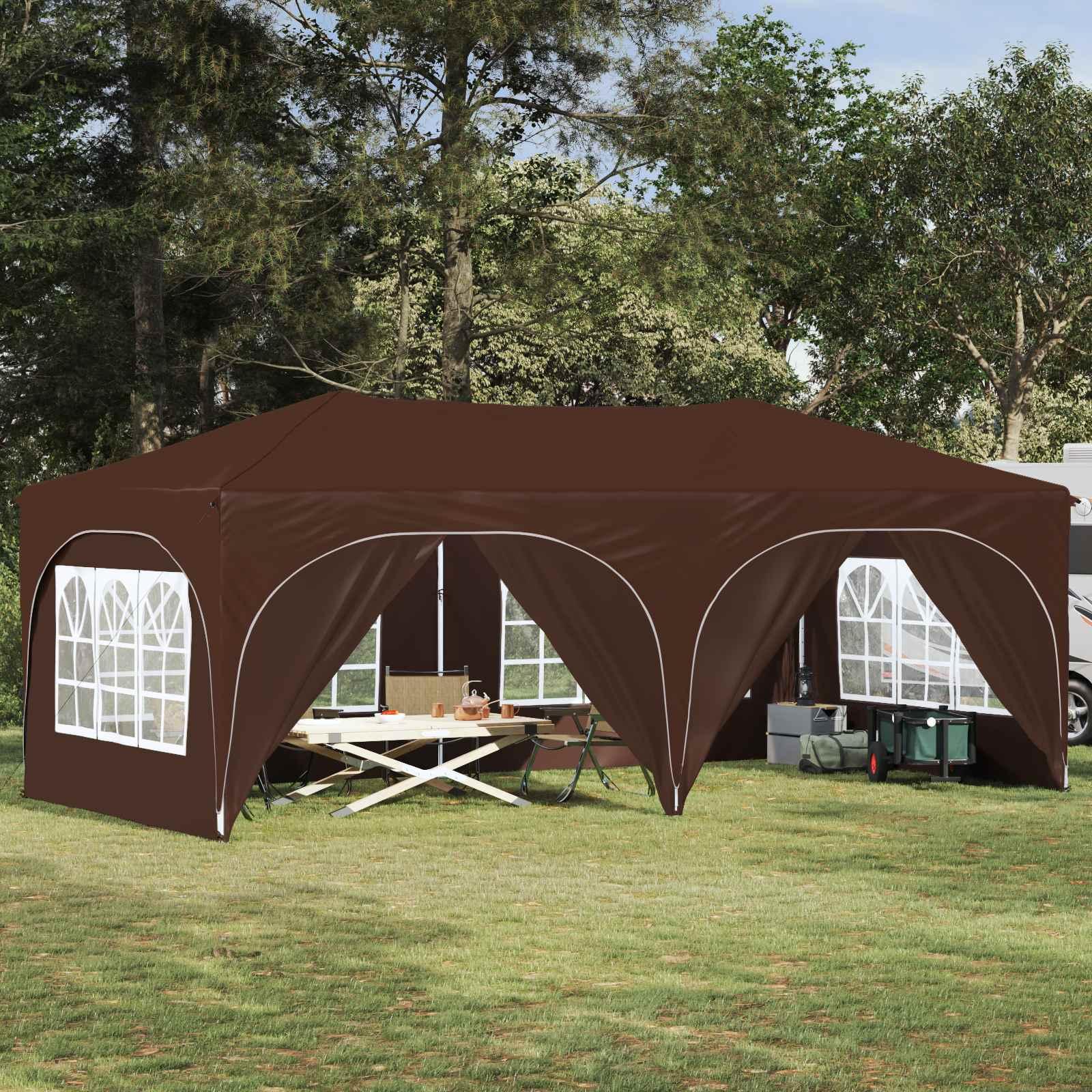 Pop-up Festtelt Brun 575 x 288 x 245 cm Oxford stof