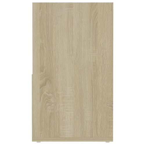 Tv-skab 149x30x52 cm spånplade hvid og sonoma-eg