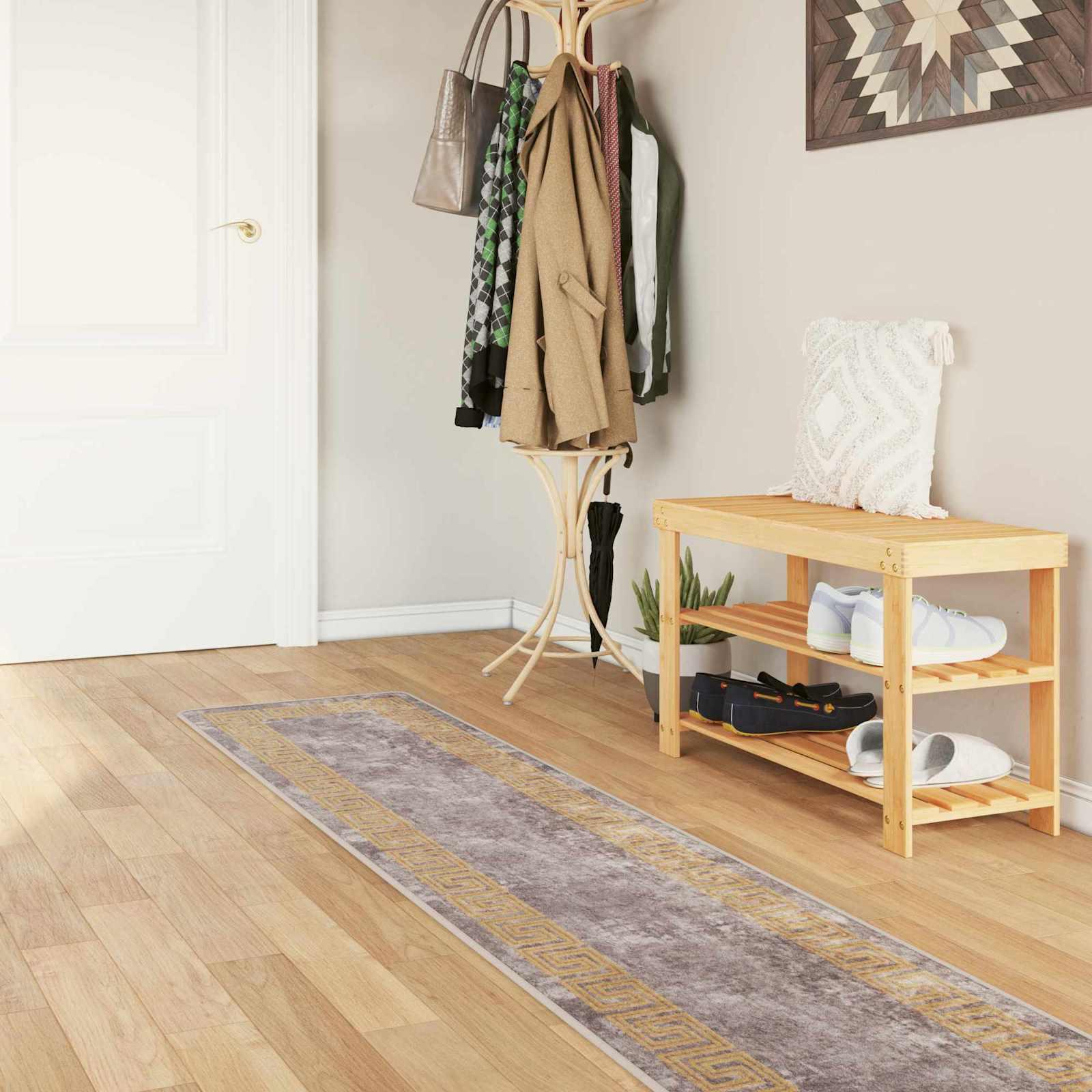 Tæppe Runner MARSA Grå 50 x 350 cm Polyester og PVC