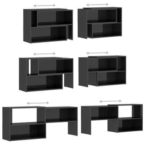 Tv-skab 149x30x52 cm spånplade grå højglans