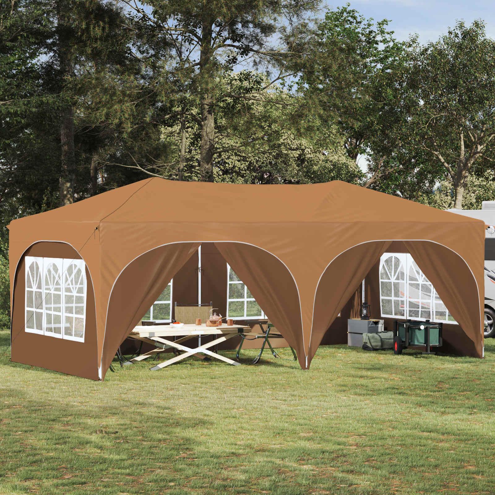 Pop-up Festtelt Beige 575 x 288 x 245 cm Oxford stof
