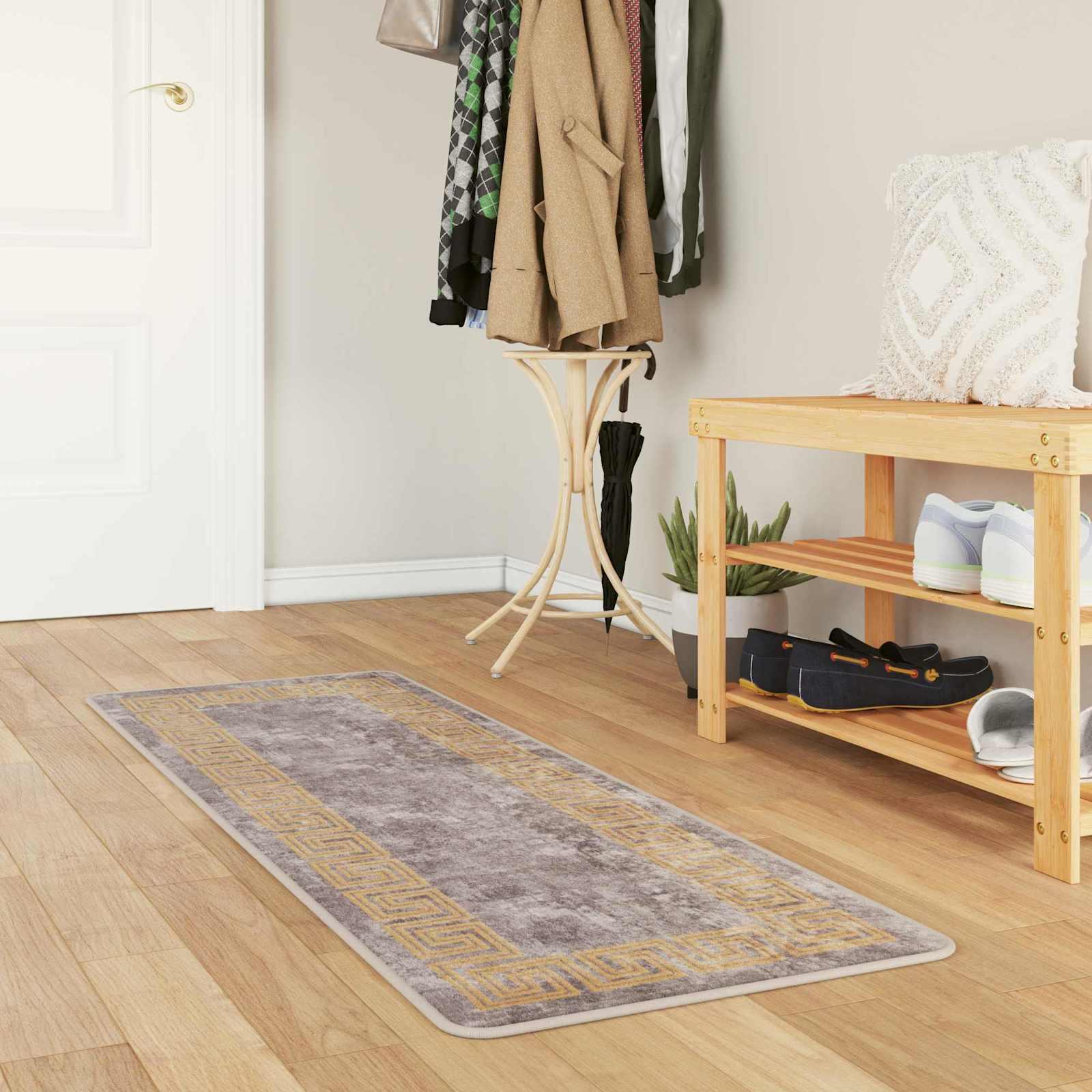 Tæppe Runner MARSA Grå 50 x 200 cm Polyester og PVC