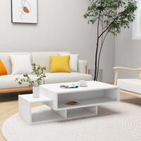 Sofabord 105x55x32 cm konstrueret træ hvid