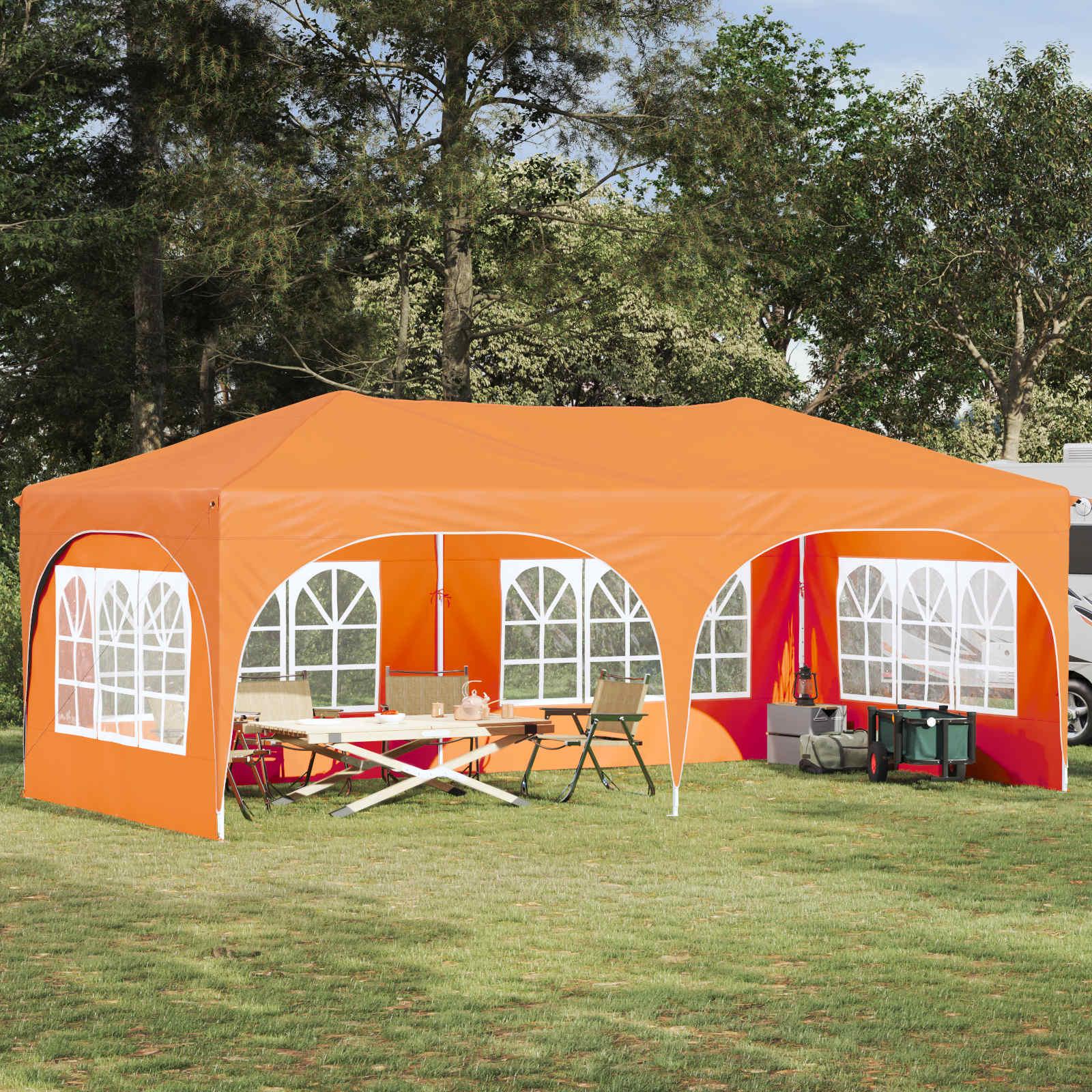 Pop-up Festtelt Orange 575 x 288 x 245 cm Oxford stof