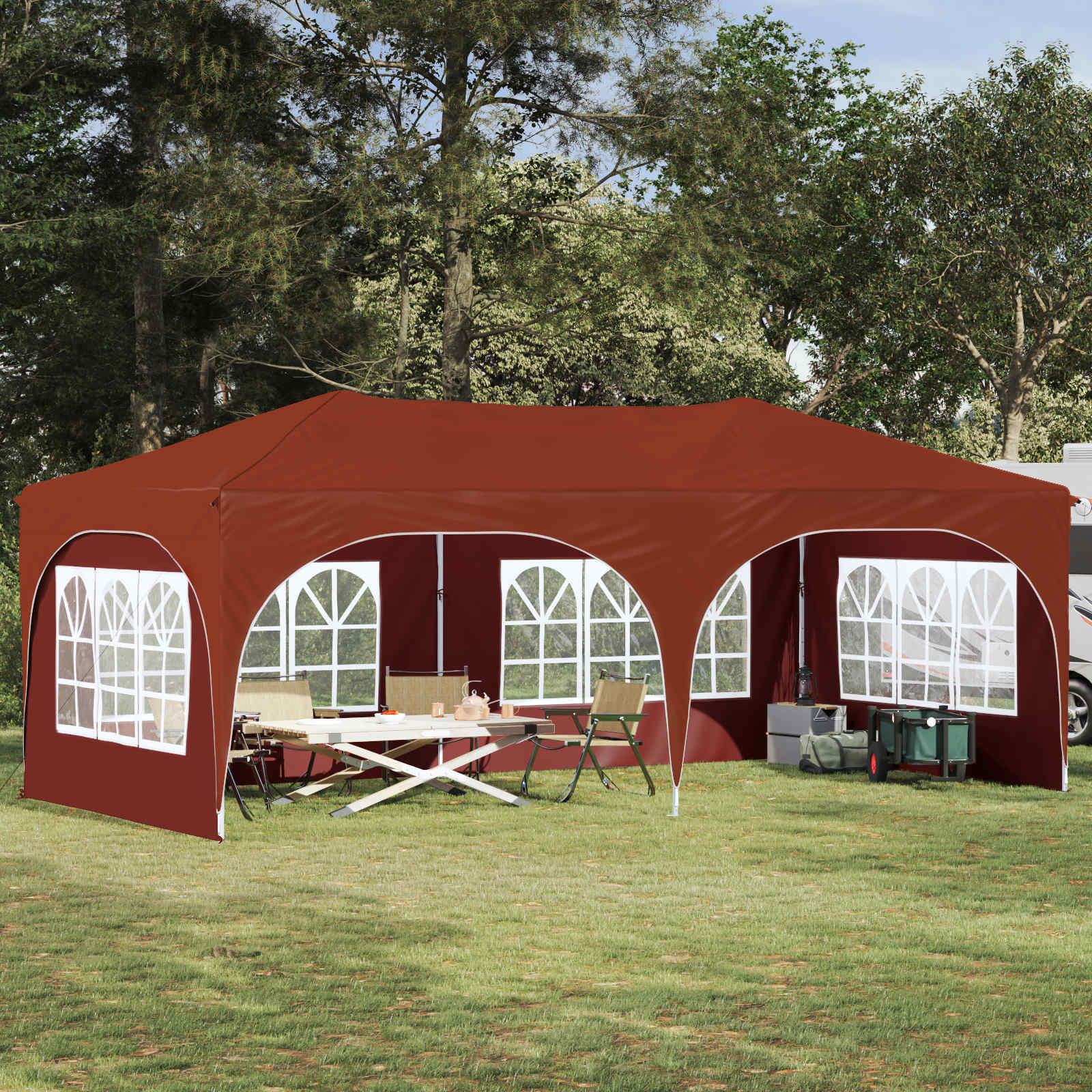 Pop-up Festtelt Terrakotta 575 x 288 x 245 cm Oxford stof