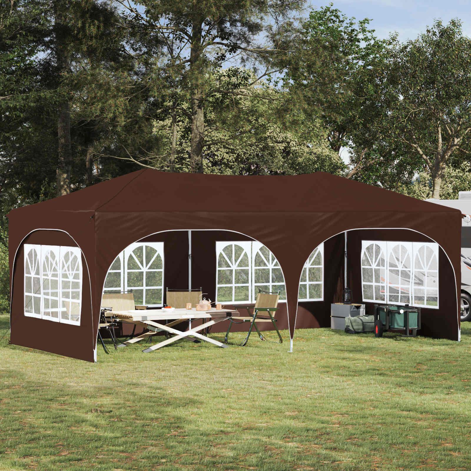 Pop-up Festtelt Brun 575 x 288 x 245 cm Oxford stof