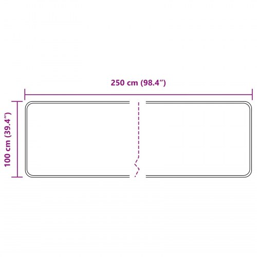 Løber tæppe MARSA - sort kant 100 × 250 cm, polyester med skridsikker PVC-bagside